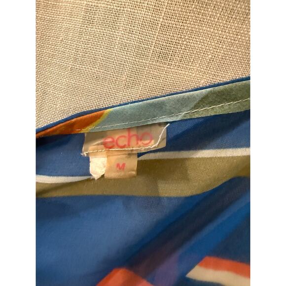 Echo Swimsuit Womens Medium Multicolor Striped V Neck Flared Outdoor Pullover - Picture 10 of 10